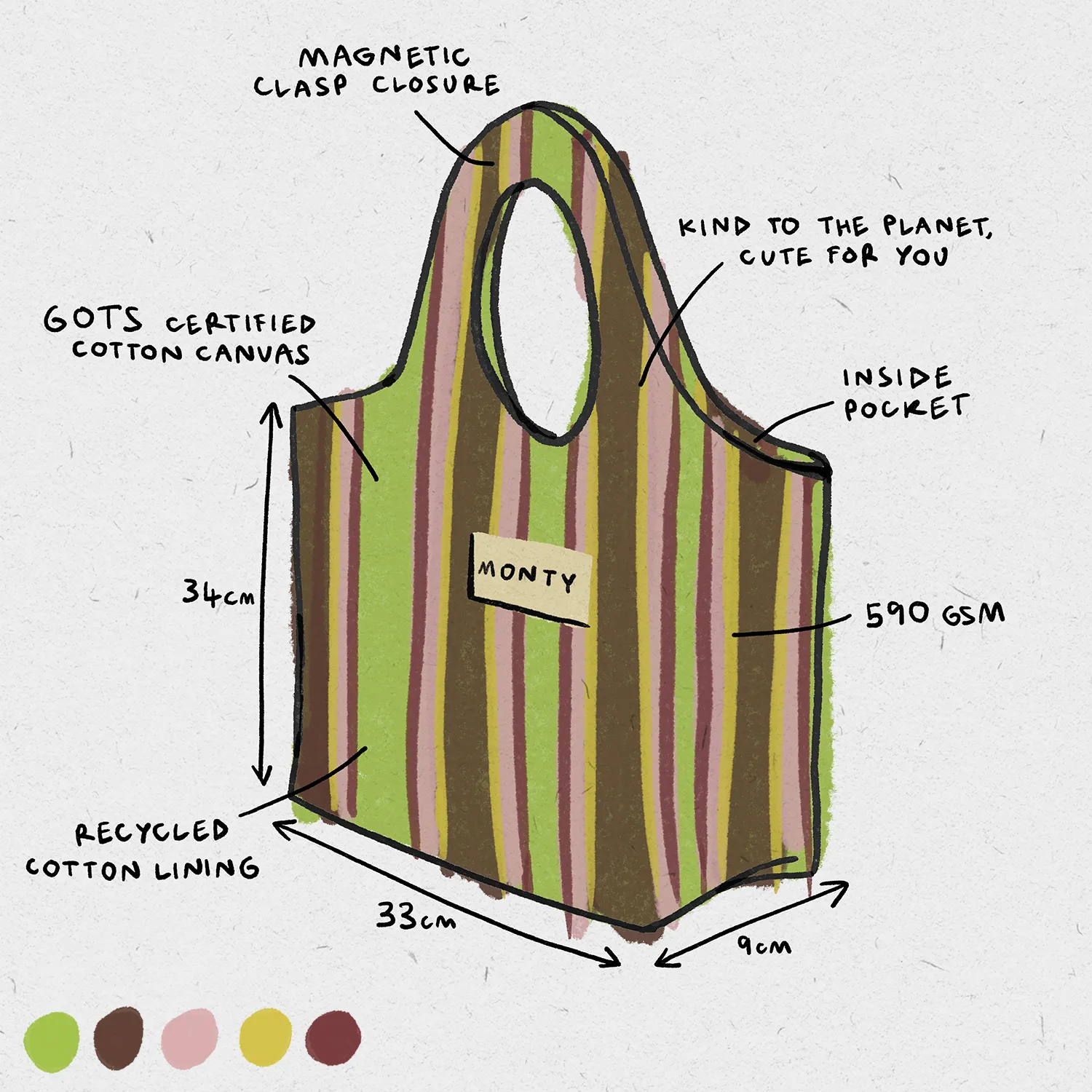 Oval Organic Cotton - Rosewood & Glow - Image 6